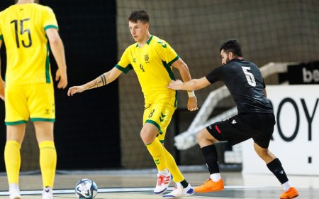 Vyrų futsal rinktinė Birštone dukart sužais su latviais