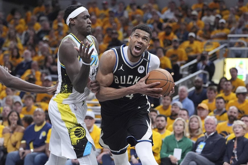 NBA atkrintamųjų startas: Antetokounmpo šėlo, bet „Pacers“ lengvai įveikė „Bucks“