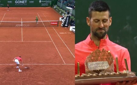 Novako Djokovičiaus gimtadienio pergalingas pasirodymas Ženevoje: sulaužyta raketė ir vieta pusfinalyje