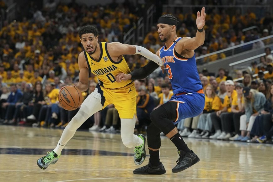 Haliburtono rekordinis trigubas dublis atvedė „Pacers“ prie pergalės prieš „Knicks“ ir serijos pranašumo NBA atkrintamosiose