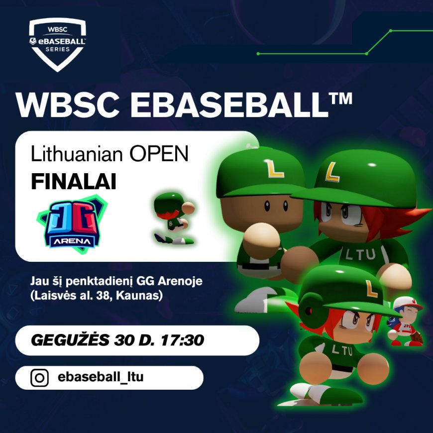 Penktadienį Kauno širdyje įsikūrusioje GG Arenoje vyks Lietuvos OPEN E-Beisbolo finalai